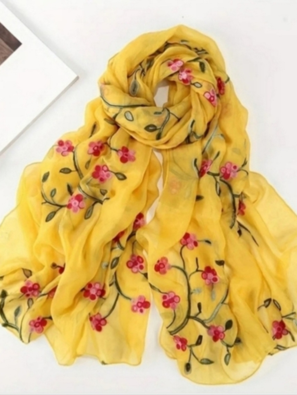 Women's Chinese Embroidery Chiffon Scarf